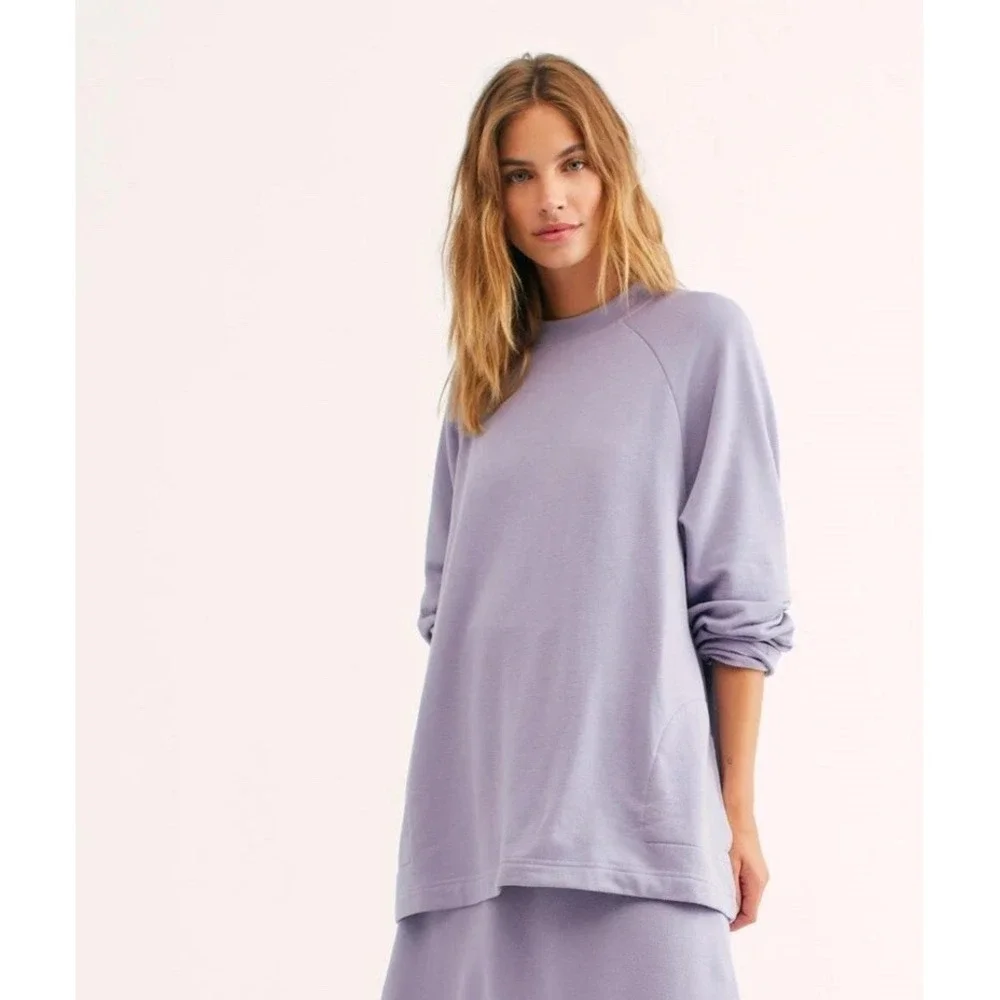 Free People FP Beach Alexis Sweatshirt In Lilac Purple Women's Size XS